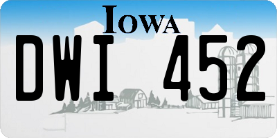 IA license plate DWI452