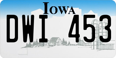 IA license plate DWI453