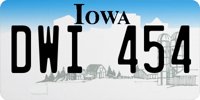 IA license plate DWI454