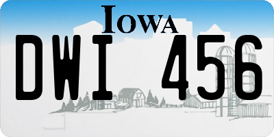 IA license plate DWI456