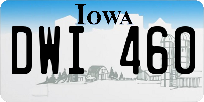 IA license plate DWI460