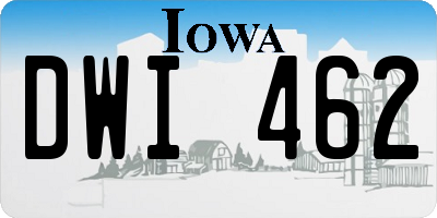 IA license plate DWI462