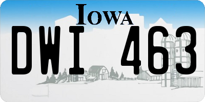 IA license plate DWI463