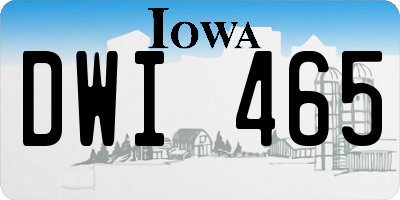 IA license plate DWI465