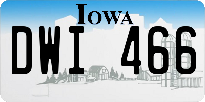IA license plate DWI466