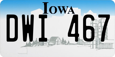 IA license plate DWI467