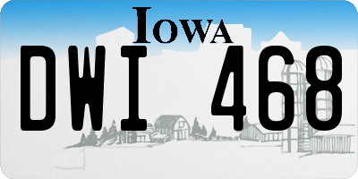 IA license plate DWI468