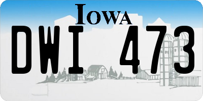 IA license plate DWI473