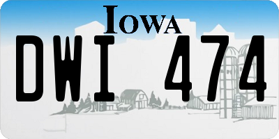 IA license plate DWI474
