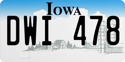 IA license plate DWI478