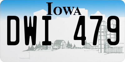 IA license plate DWI479