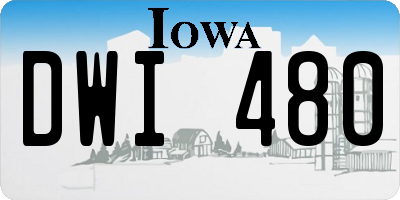 IA license plate DWI480