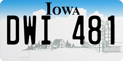 IA license plate DWI481