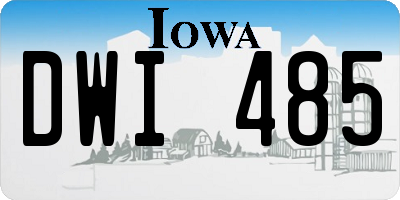 IA license plate DWI485