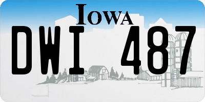 IA license plate DWI487