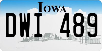 IA license plate DWI489