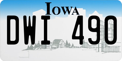 IA license plate DWI490