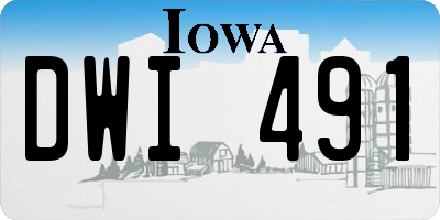 IA license plate DWI491