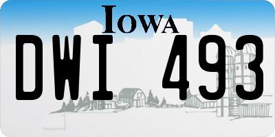 IA license plate DWI493