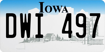 IA license plate DWI497