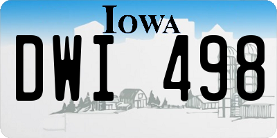 IA license plate DWI498