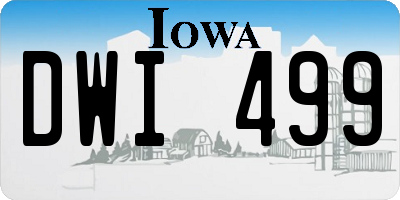 IA license plate DWI499