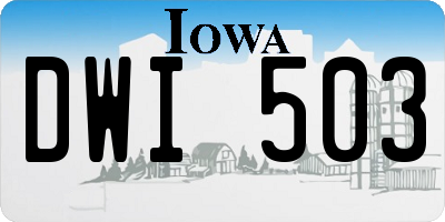 IA license plate DWI503