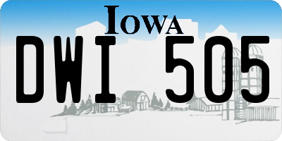 IA license plate DWI505