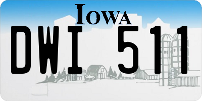 IA license plate DWI511