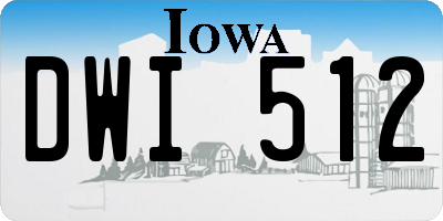 IA license plate DWI512