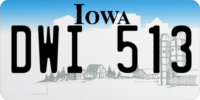 IA license plate DWI513
