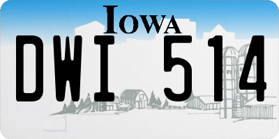 IA license plate DWI514