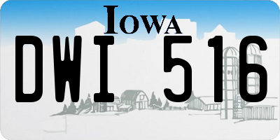 IA license plate DWI516