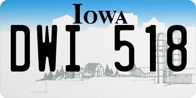 IA license plate DWI518