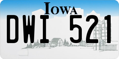 IA license plate DWI521
