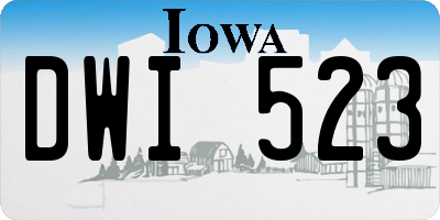 IA license plate DWI523