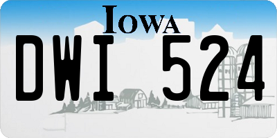 IA license plate DWI524