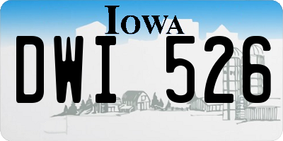 IA license plate DWI526