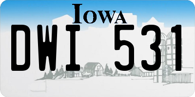 IA license plate DWI531