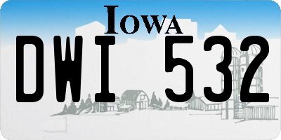 IA license plate DWI532