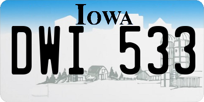 IA license plate DWI533