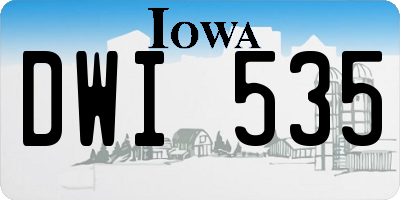 IA license plate DWI535
