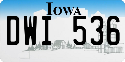 IA license plate DWI536
