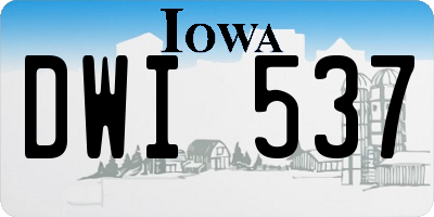 IA license plate DWI537