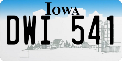 IA license plate DWI541