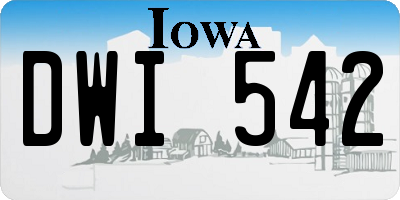 IA license plate DWI542