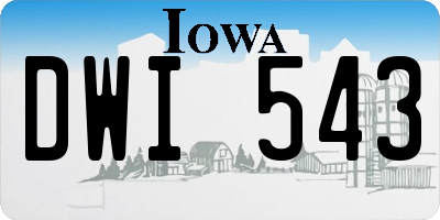 IA license plate DWI543