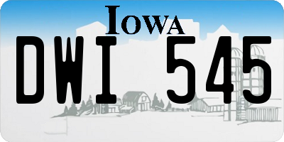 IA license plate DWI545