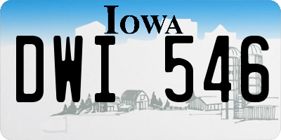 IA license plate DWI546
