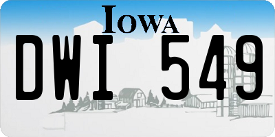 IA license plate DWI549